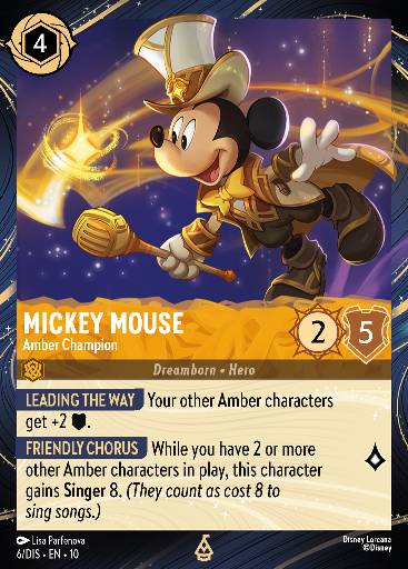 Mickey Mouse - Amber Champion — Disney Lorcana card