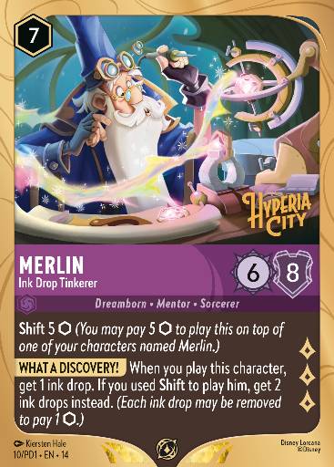 Merlin - Ink Drop Tinkerer — Disney Lorcana card