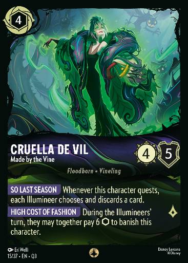 Cruella De Vil - Made by the Vine — Disney Lorcana card