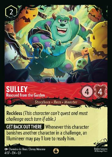 Sulley - Rescued from the Garden — Disney Lorcana card