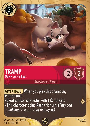 Tramp - Quick on His Feet — Disney Lorcana card
