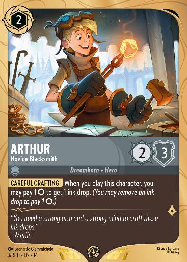 Arthur - Novice Blacksmith — Disney Lorcana card