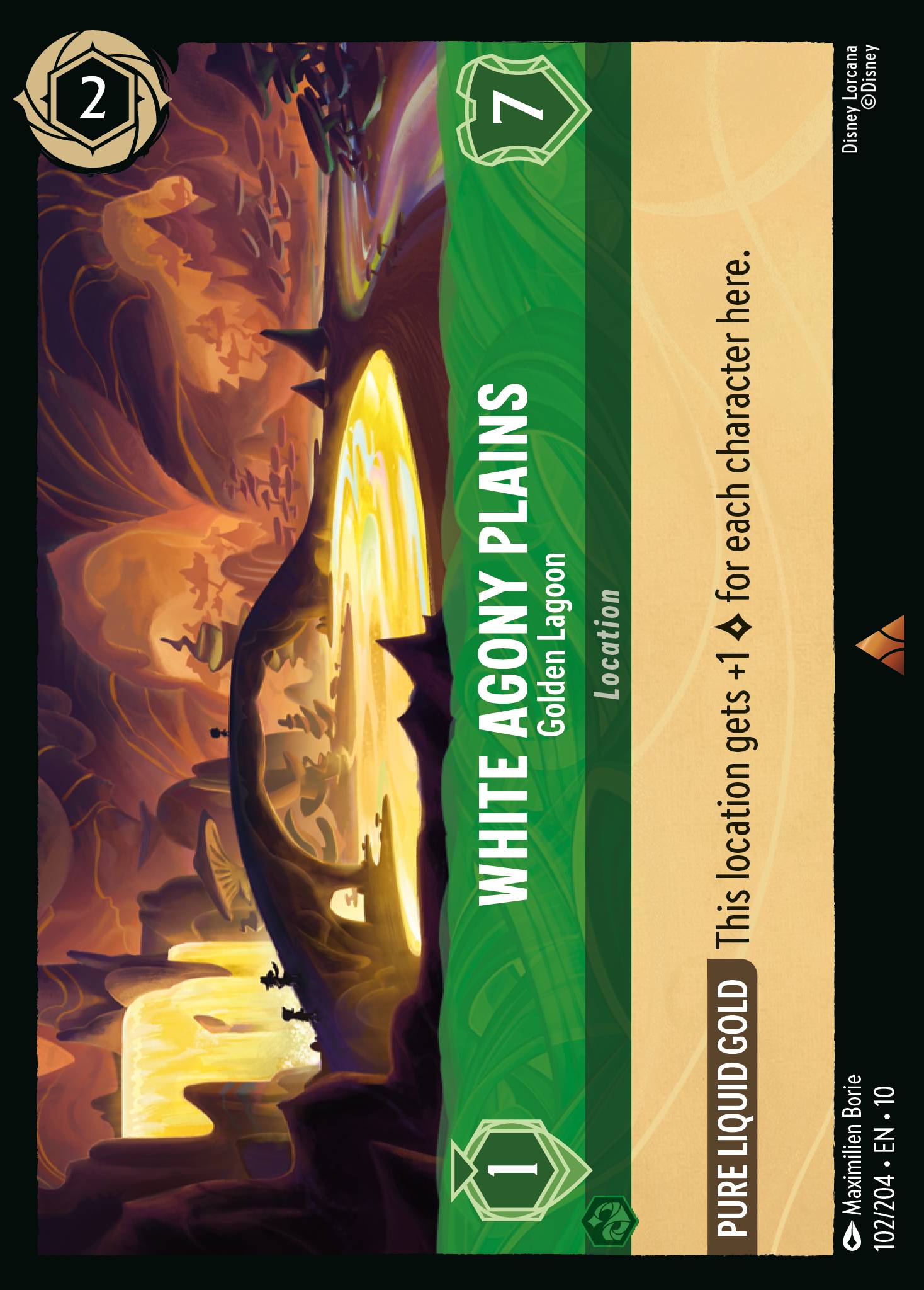 White Agony Plains - Golden Lagoon – 102/204 Whispers in the Well Lorcana Trading Card