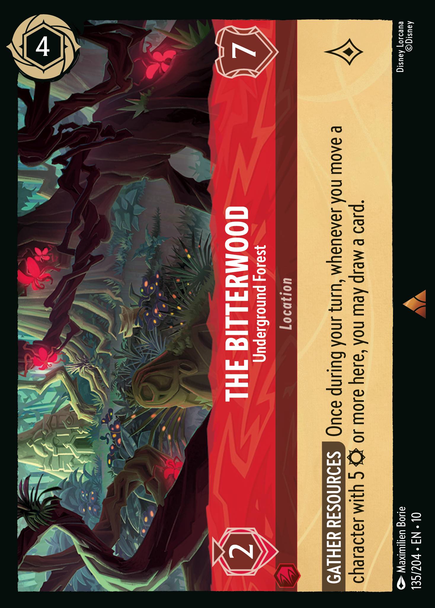 The Bitterwood - Underground Forest – 135/204 Whispers in the Well Lorcana Trading Card