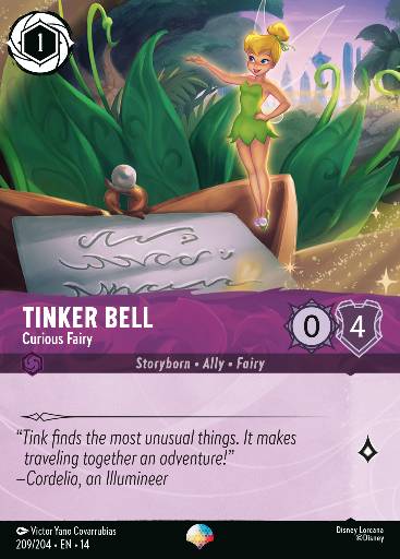 Tinker Bell - Curious Fairy — Disney Lorcana card