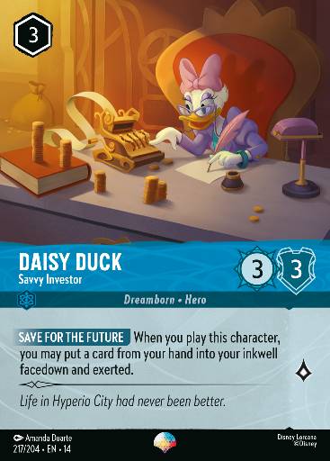 Daisy Duck - Savvy Investor — Disney Lorcana card
