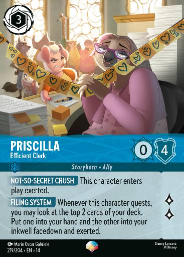 Priscilla - Efficient Clerk — Disney Lorcana card