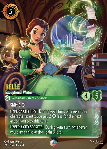 Belle - Exceptional Writer — Disney Lorcana card