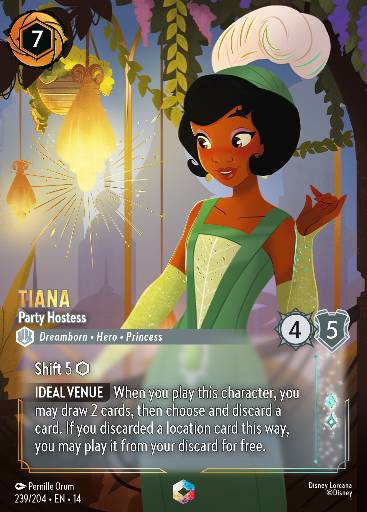 Tiana - Party Hostess — Disney Lorcana card