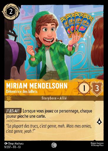 Miriam Mendelsohn - Détentrice des billets
